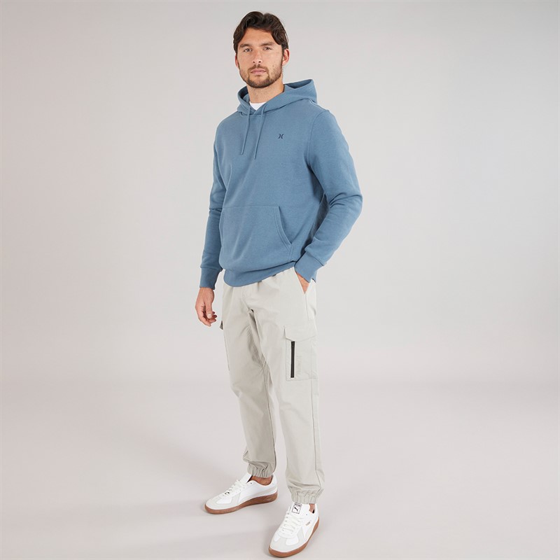 Hurley Mens Icon And Co Hoodie Grey/Teal Grey/Navy