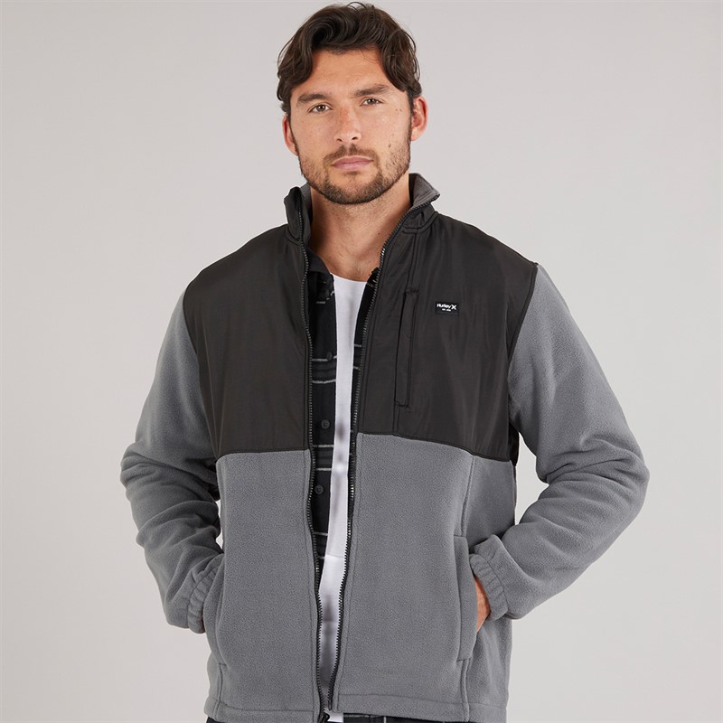 Hurley Mens Full Zip Jacket Grey/Black Grey/White