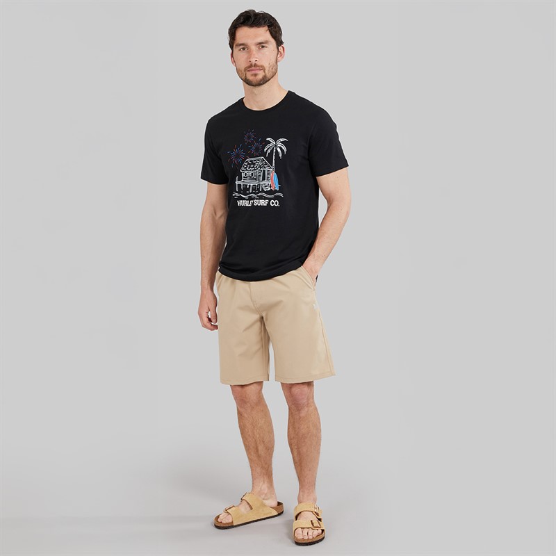 Hurley Mens Surf Shack Graphic T-Shirt Black