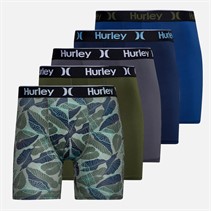 Hurley Mens Five Pack Boxer Briefs Blue/Green