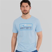Hurley Herren Wave Grafik T Shirt Baby Blue