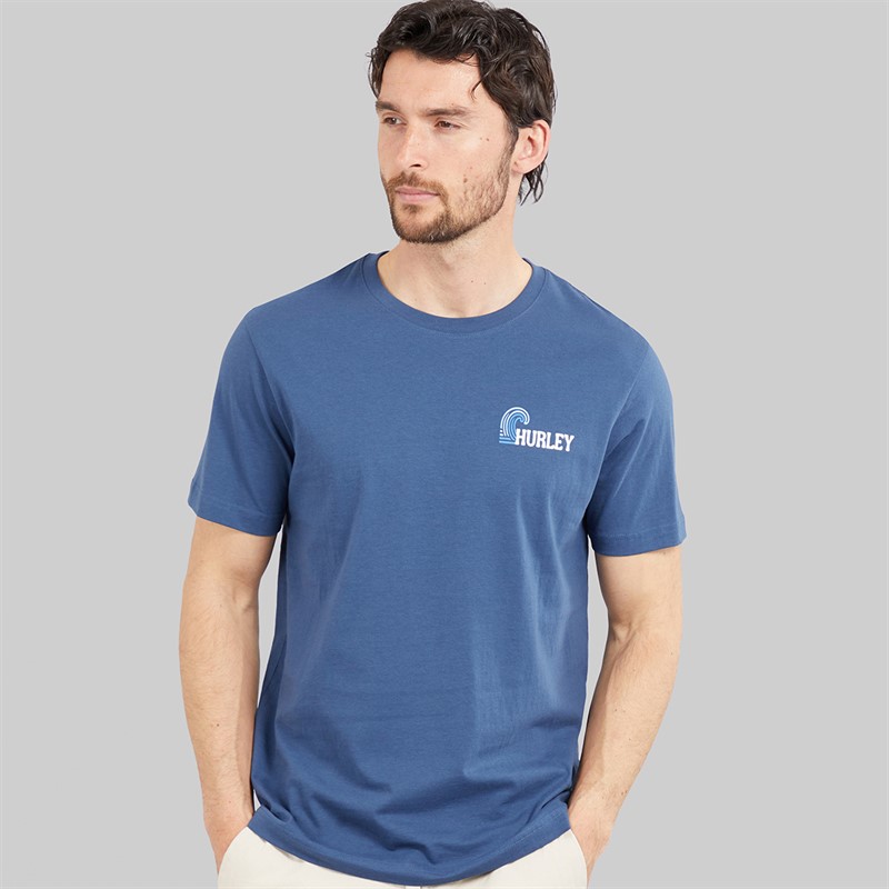 Hurley T-shirt graphique Homme vague de surf Industrial Blue