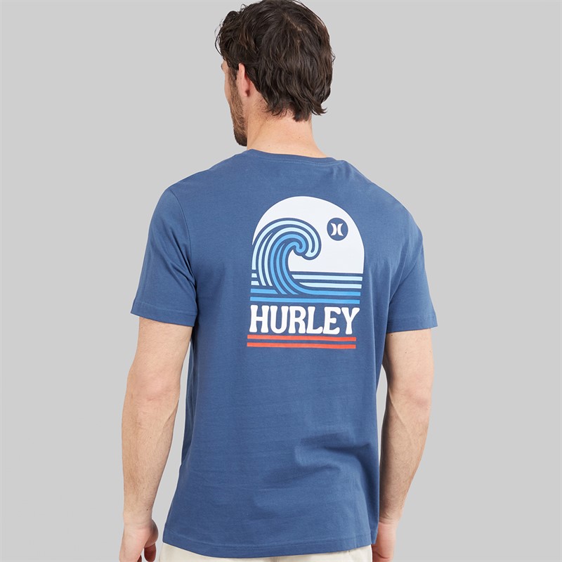 Hurley T-shirt graphique Homme vague de surf Industrial Blue