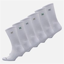 Hurley Mens Six Pack Crew Socks White/Grey