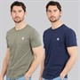 Hurley Mens Two Pack Lounge T-Shirts Green/Blue