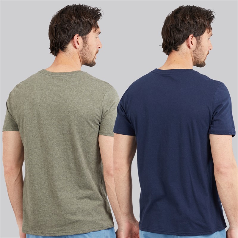 Hurley Mens Two Pack Lounge T-Shirts Green/Blue