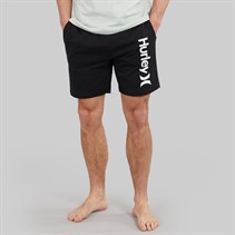 Hurley Mens Number One Logo Lounge Shorts Black