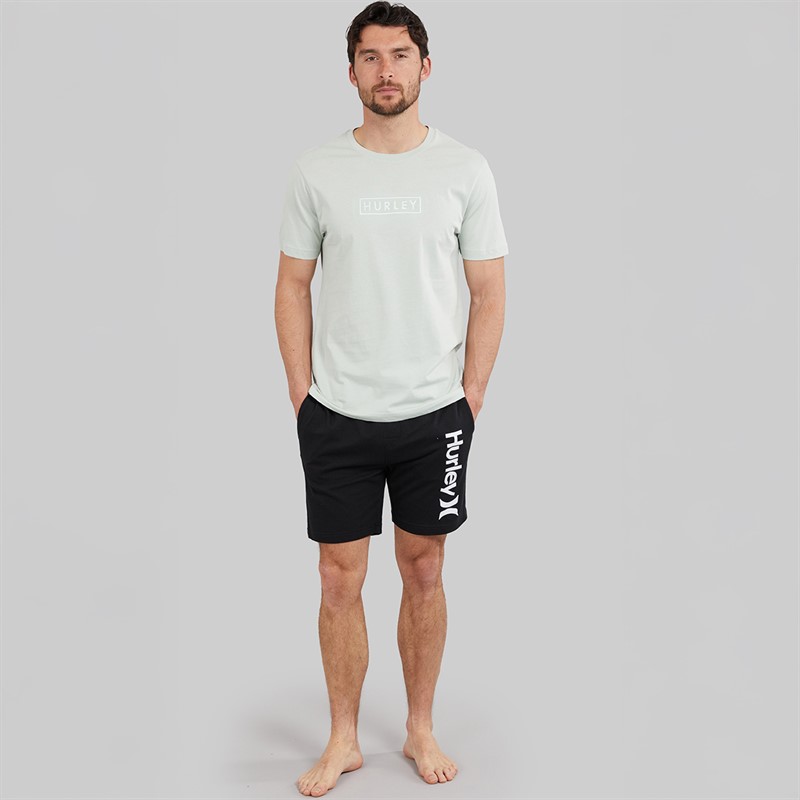 Hurley Mens Number One Logo Lounge Shorts Black