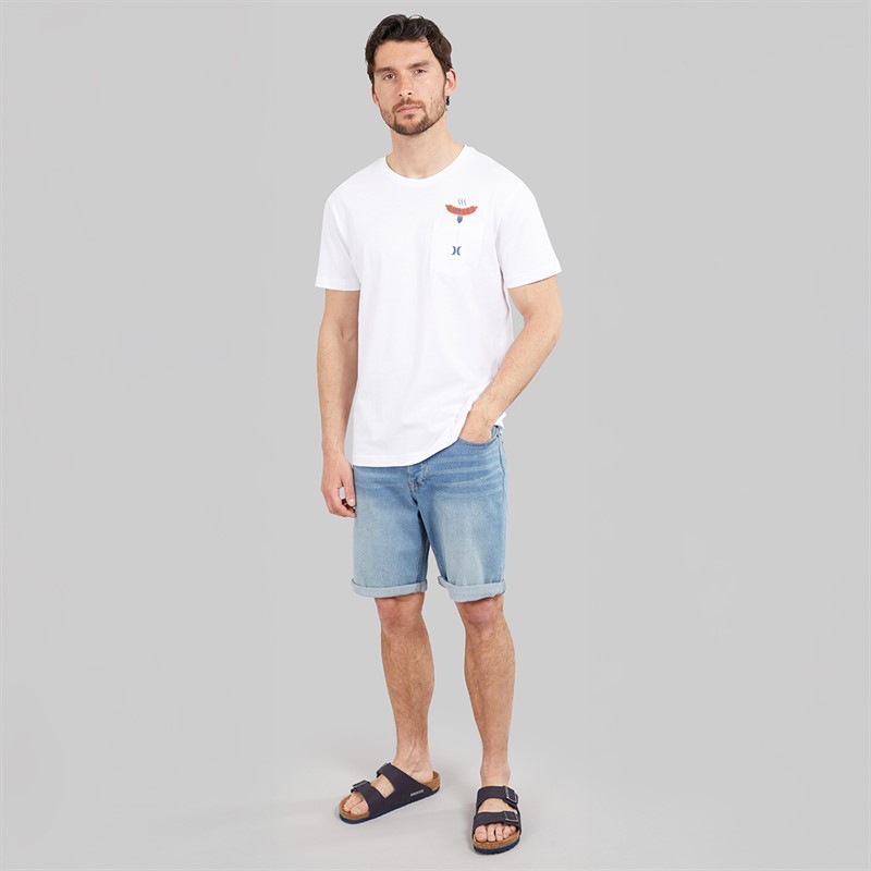 Hurley Mens Traditional BBQ Pocket T-Shirt White Traditional