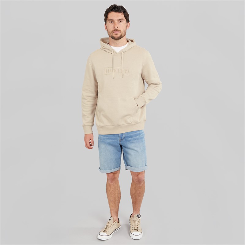 Hurley Mens Boxed Logo Fleece Hoodie Ivory