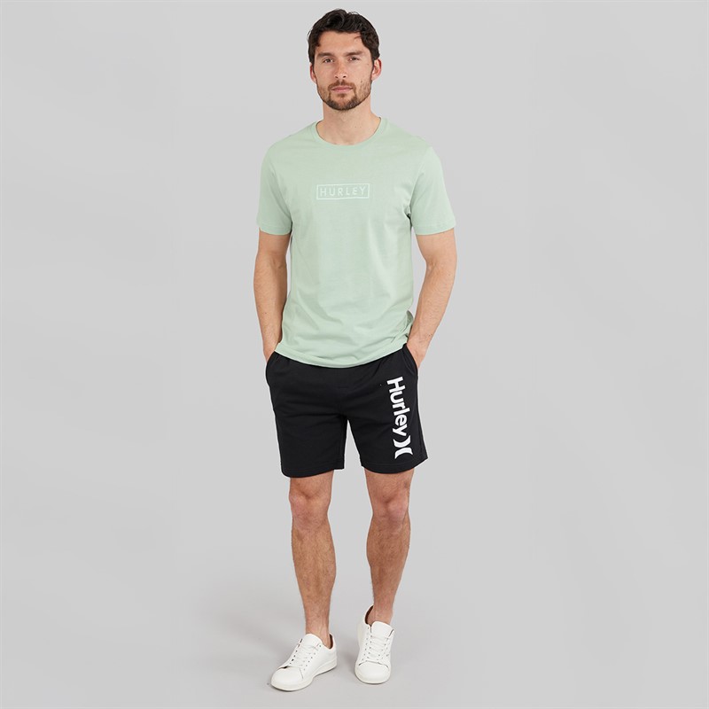 Hurley Mens Boxed Logo Graphic T-Shirt Faded Spruce