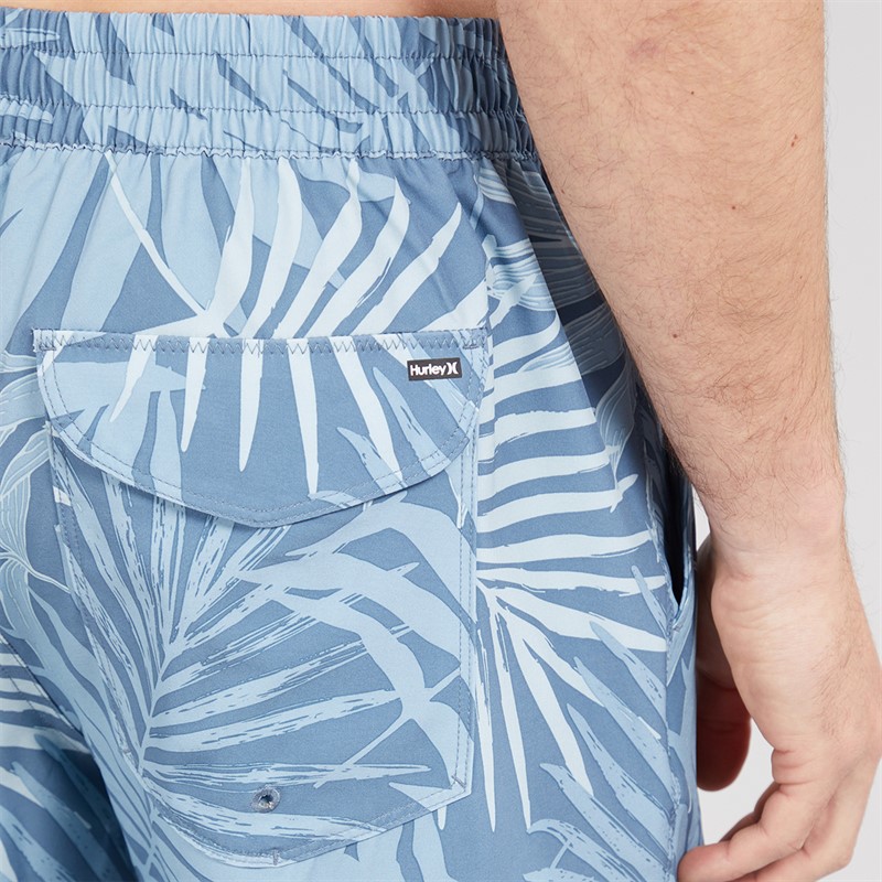 Hurley Shorts de bain Volley Tropic Ferns Homme Bleu/Brun