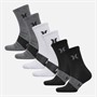 Hurley Mens Six Pack 1/2 Terry High Quarter Crew Socks White/Black