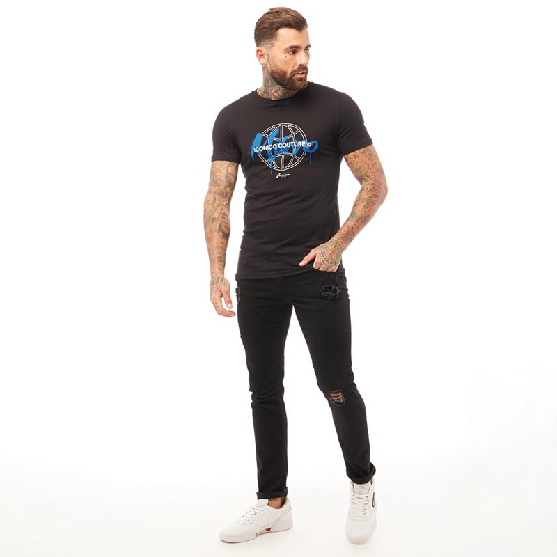 Iconico Couture Mens Global T-Shirt Black