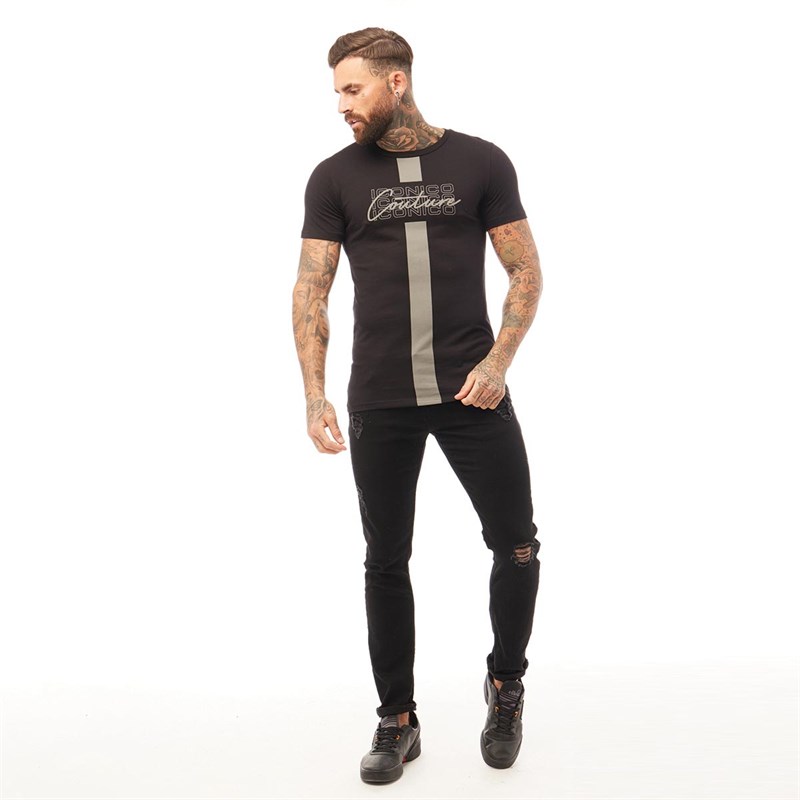 Iconico Couture Mens Tripple T-Shirt Black