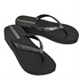 Ipanema Womens Mesh Wedge Tex Wedge Flip Flops Black