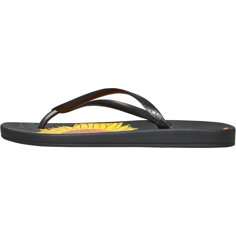Ipanema Womens Anatomic Sunflower Flip Flops Black