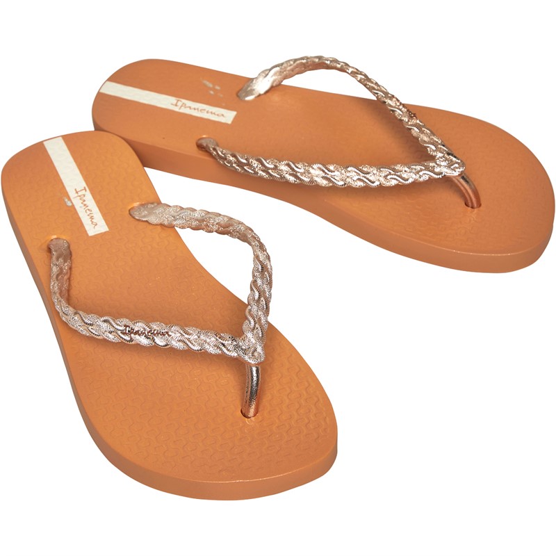 Ipanema Womens Exuberance Chrome Flip Flops Sunkiss Tan