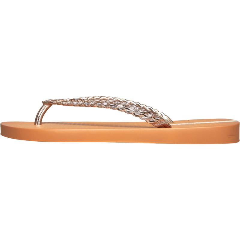 Ipanema Womens Exuberance Chrome Flip Flops Sunkiss Tan