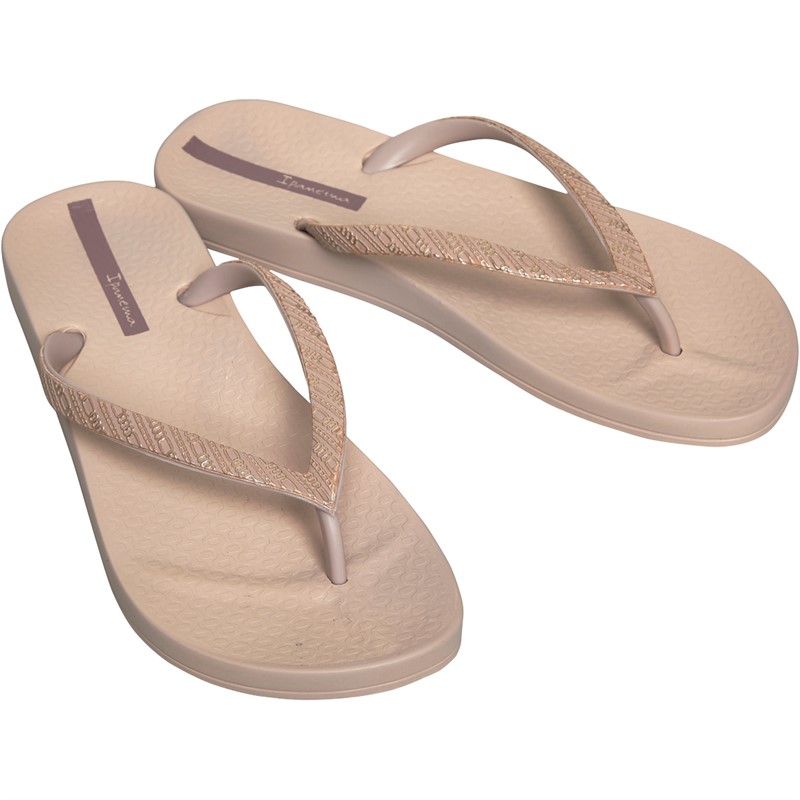 Ipanema Womens Anatomic Mesh Links Flip Flops Dusty Pink