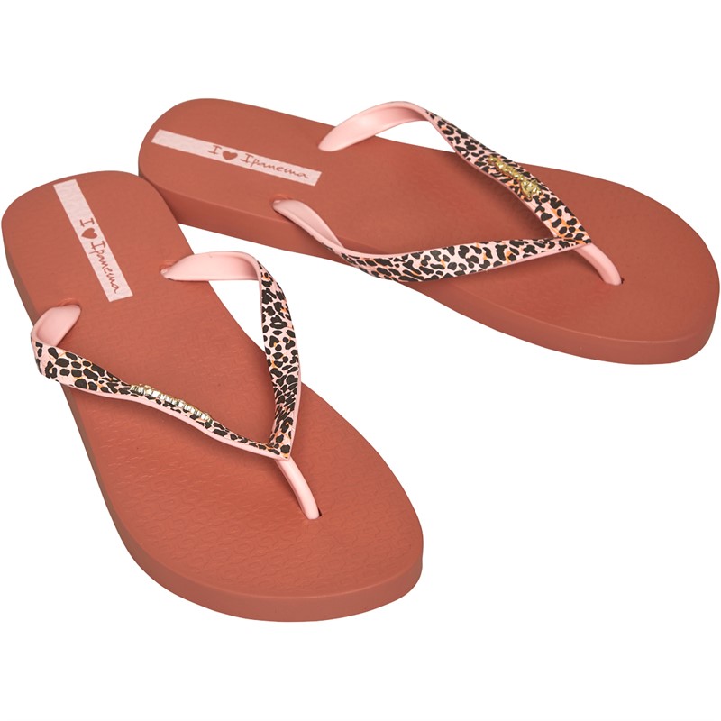 Ipanema Womens Duna Animal Flip Flops Blush