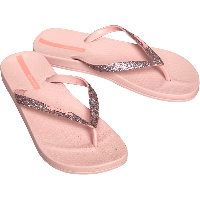 Ipanema Womens Anatomic Lolita Glitter Flip Flops Baby Pink