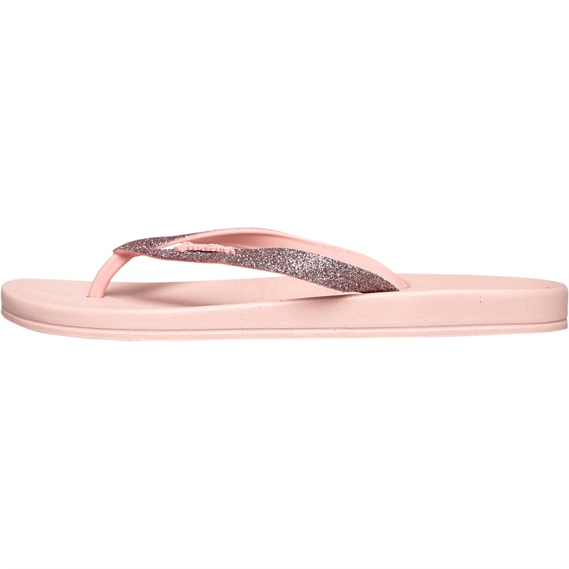 Ipanema Womens Anatomic Lolita Glitter Flip Flops Baby Pink