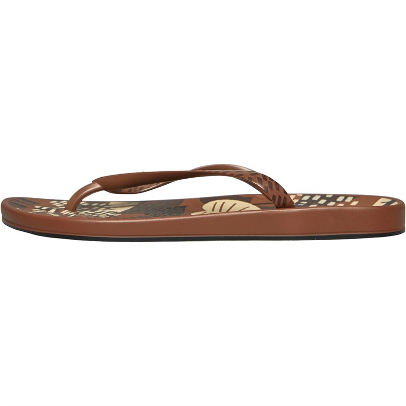 Ipanema Womens Anatomic Nature Art Flip Flops Brown