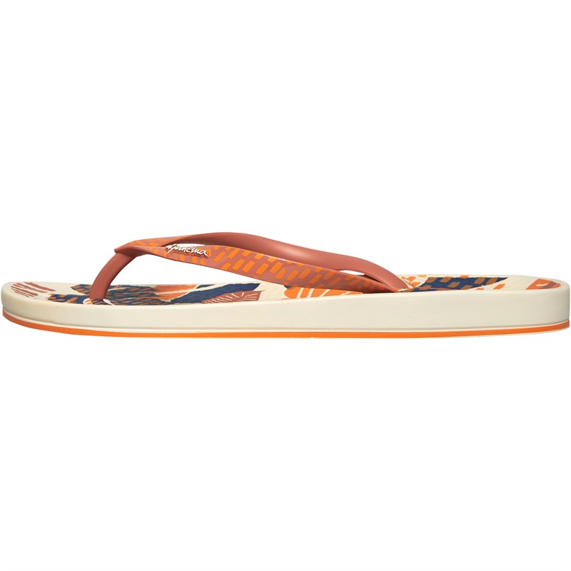 Ipanema Womens Anatomic Nature Art Flip Flops Orange
