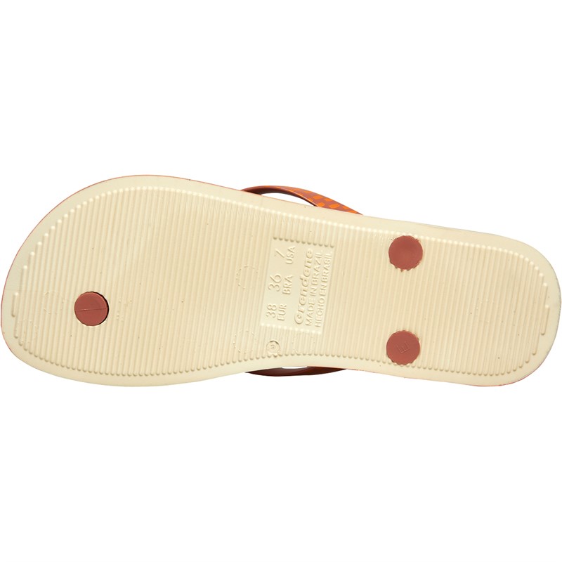 Ipanema Womens Anatomic Nature Art Flip Flops Orange