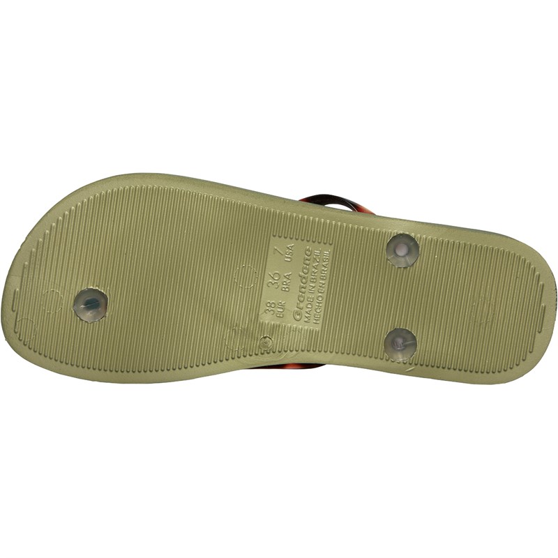 Ipanema Womens Connect Tortoise Shell Flip Flops Khaki