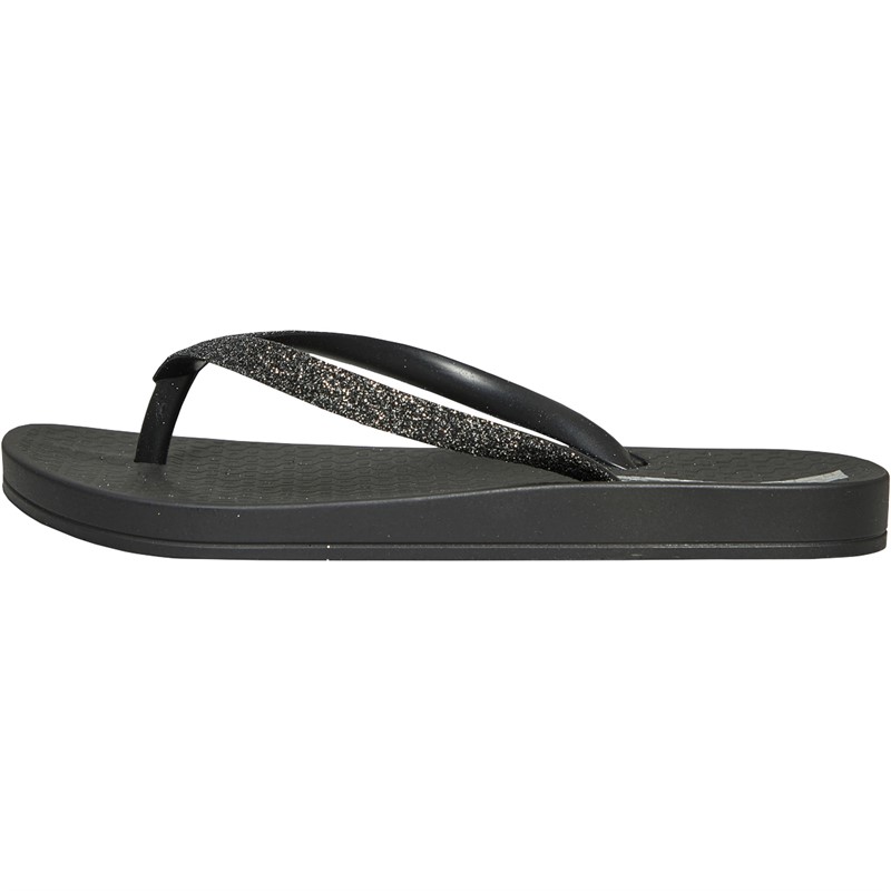 Ipanema Girls Anatomic Glitter Flip Flops Black