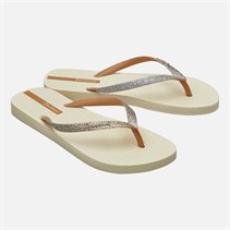 Ipanema Womens Power Glitter Flip Flops Ivory Glitter