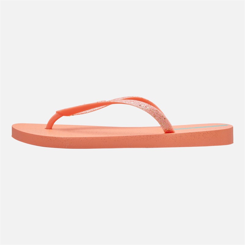 Ipanema Womens Power Glitter Flip Flops Coral Glitter