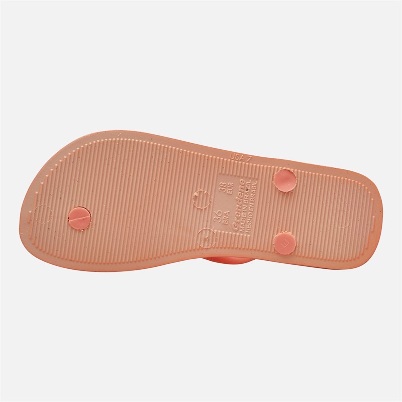 Ipanema Womens Power Glitter Flip Flops Coral Glitter
