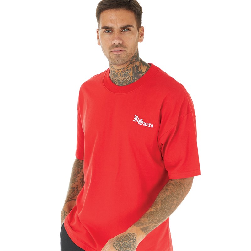 IL SARTO Mens Gothic Logo T-Shirt Red