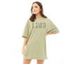 IL SARTO Womens Logo Oversized T-Shirt Dress Khaki