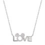 Disney Womens Mickey And Minnie Necklace Silver