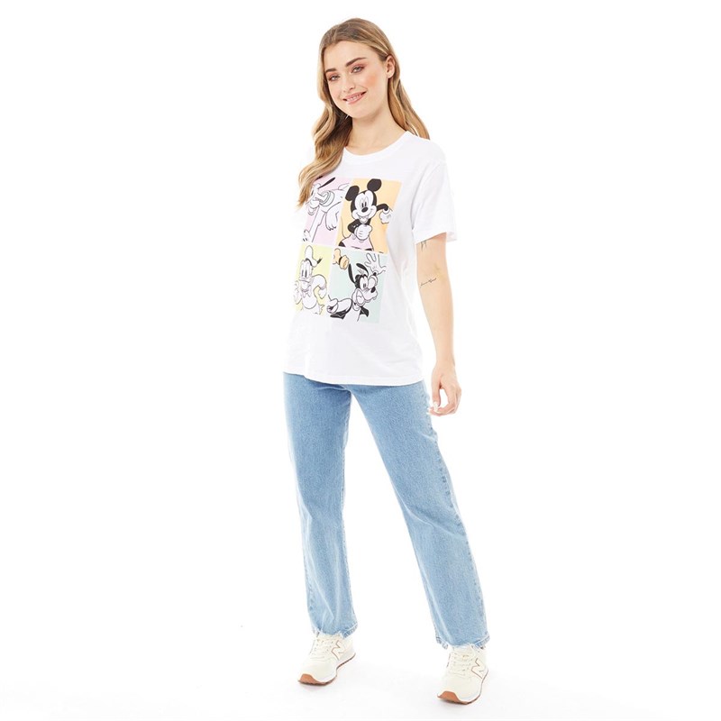 Disney Womens Mickey And Friends Classic T-Shirt White