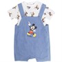 Disney Boys Mickey Mouse Chambury Dungree And T-Shirt Set Chambray