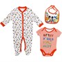 Disney Boys Minnie Mouse Sleepsuit Bodysuit And Bib Set White