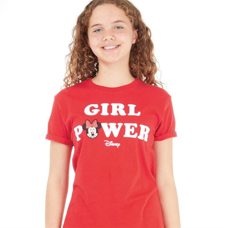 Disney Girls Girl Power T-Shirt Red