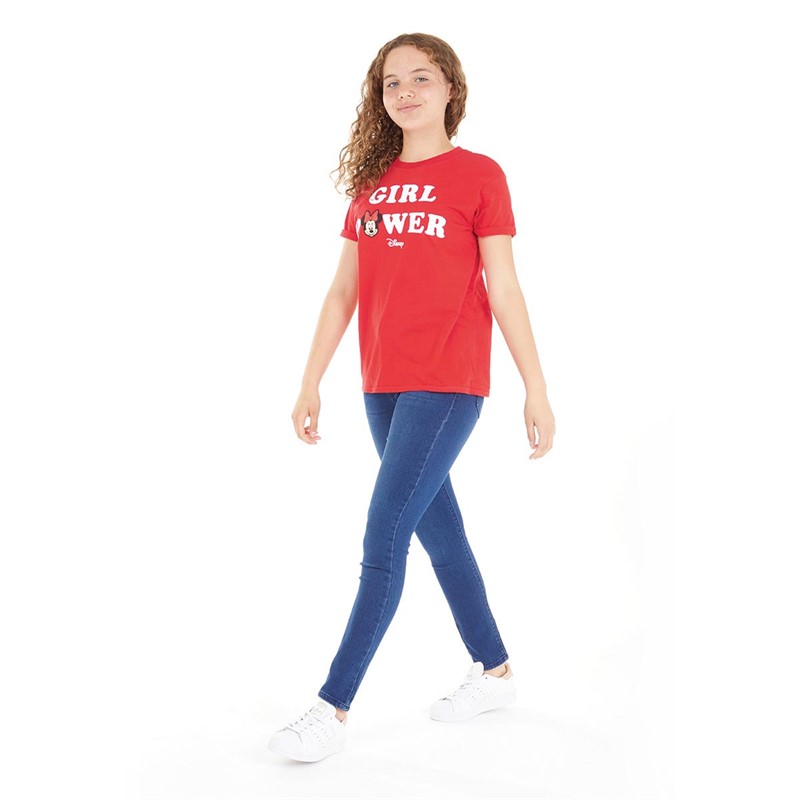 Disney Girls Girl Power T-Shirt Red