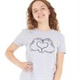 Disney Girls Love Hands T-Shirt Grey Marl