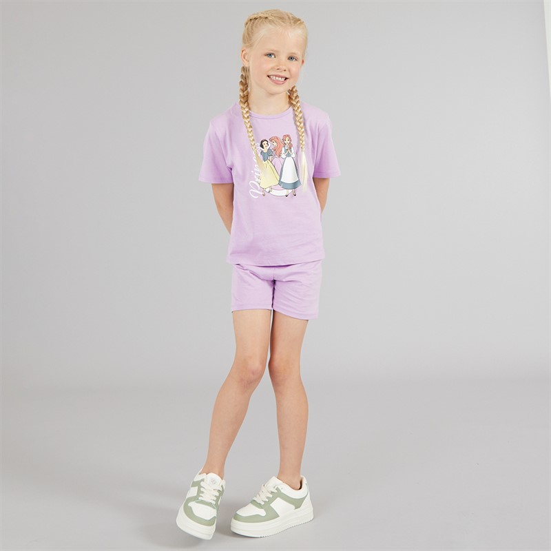 Disney Girls Princess T-Shirt And Shorts Set Orchid Bloom