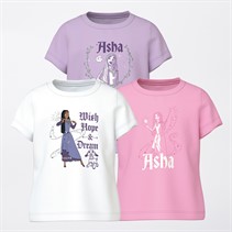 Disney Girls Kydi Wish Three Pack T-Shirts Pink/Bright White/Orchid Bloom