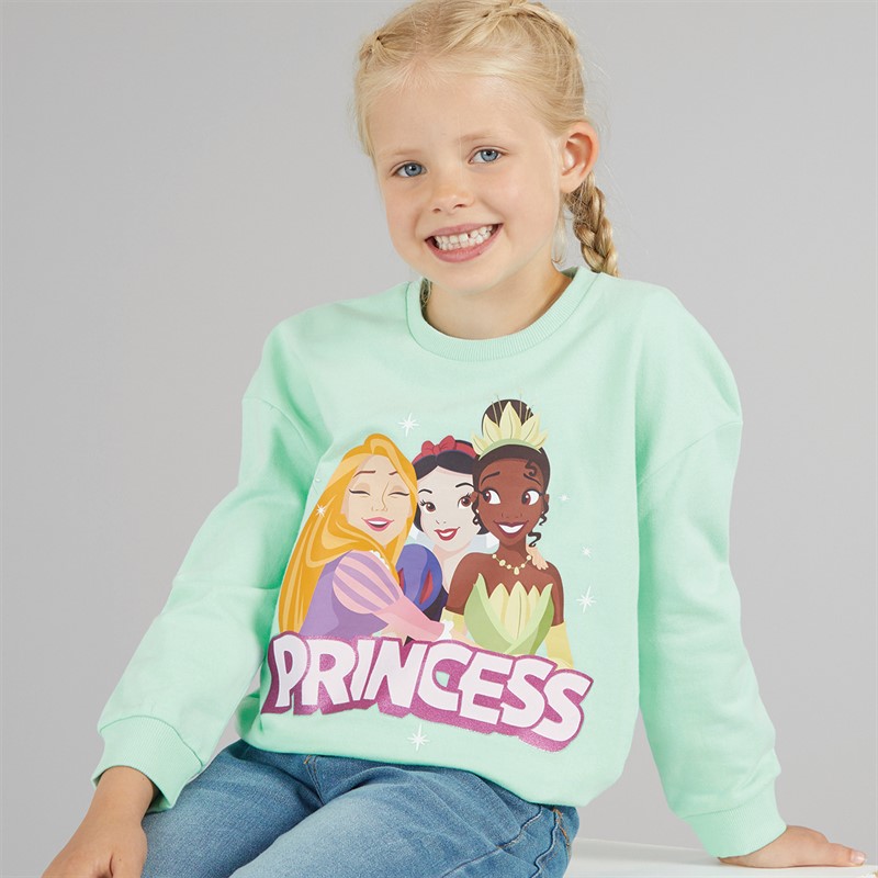 Disney Girls Sweatshirt Aqua Blue graphic - Size 6/7Y