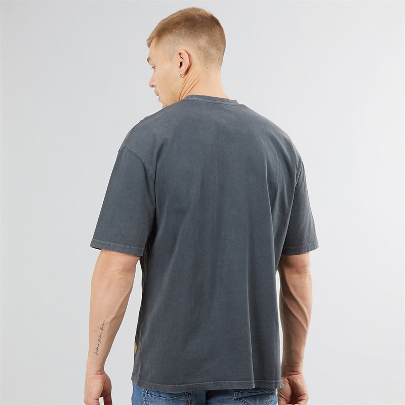 Disney Mens Mickey Relaxed T-Shirt Washed Black