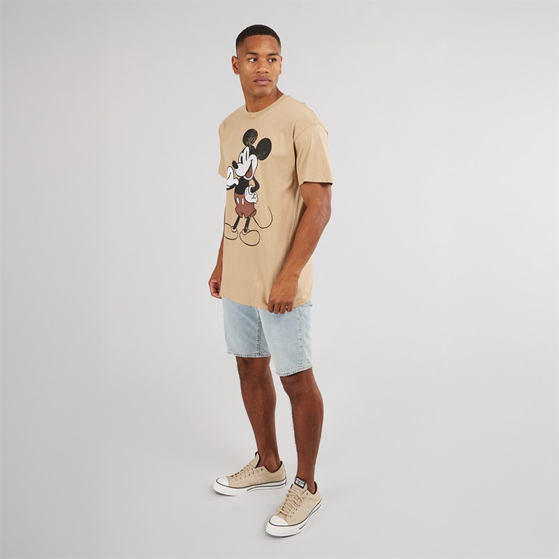 Disney Mens Mickey And Friends T-Shirt Tan