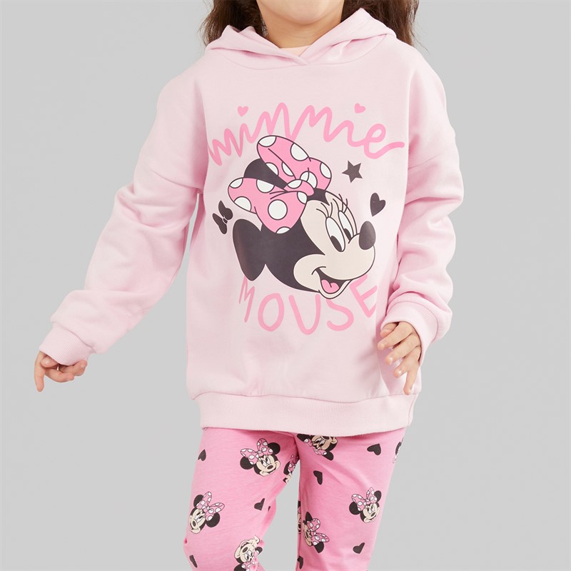 Disney Girls Minnie Mouse Hoodie And Leggings Co-Ord Set Pink